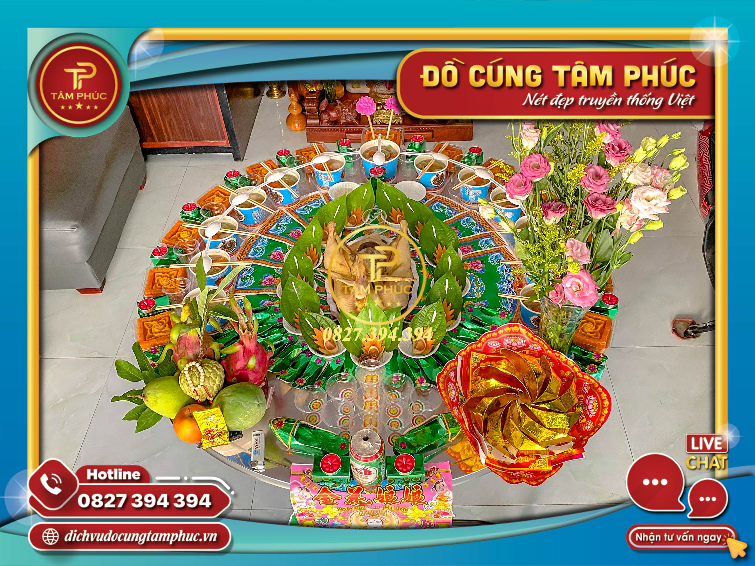 Mâm cúng đầy tháng thôi nôi, cúng căn tại Cần Thơ.